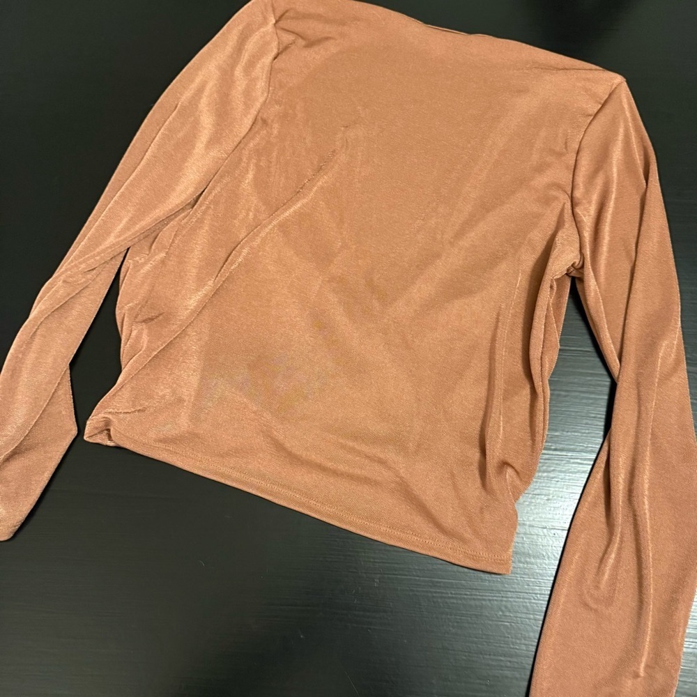 Green Envelope Copper Wrap Blouse - Picture 6 of 6